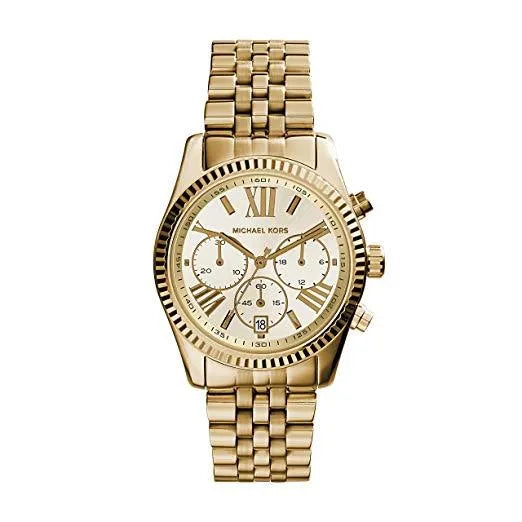 Buy Michael Kors Womens Chronograph Quartz Stainless Steel Gold Dial 38mm Watch - Mk5556 in Pakistan