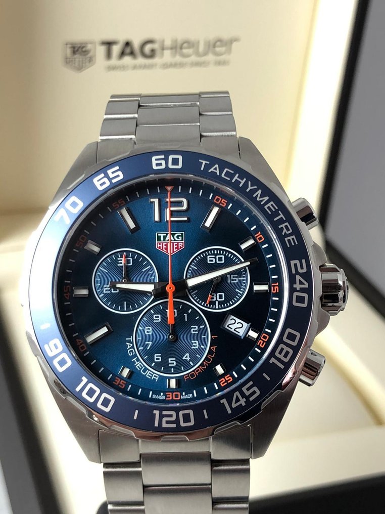 Buy Tag Heuer Formula 1 Chronograph Blue Dial Silver Steel Strap Watch for Men - CAZ1014.BA0842 in Pakistan