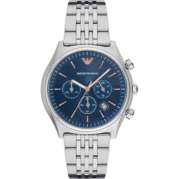 Buy Emporio Armani Men's Chronograph Quartz Stainless Steel Blue Dial 43mm Watch AR1974 in Pakistan
