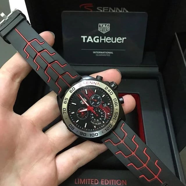 Buy Tag Heuer Formula 1 Ayrton Senna Special Edition Black Dial Black Rubber Strap Watch for Men - CAZ1019.FT8027 in Pakistan