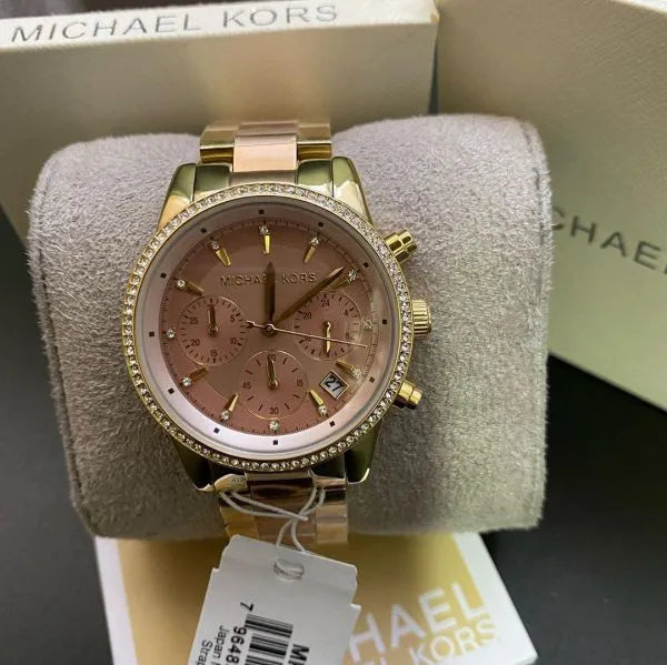 Buy Michael Kors Ritz Chronograph Gold Dial Two-tone Stainless Steel Womens Watch - Mk6475 in Pakistan