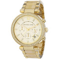 Buy Michael Kors Parker Chronograph Champagne Gold Dial Gold Steel Strap Ladies Watch - Mk5632 in Pakistan