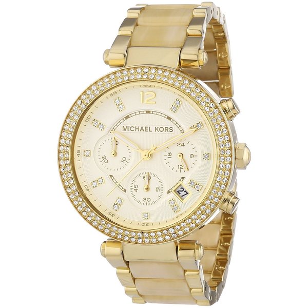 Buy Michael Kors Parker Chronograph Champagne Gold Dial Gold Steel Strap Ladies Watch - Mk5632 in Pakistan