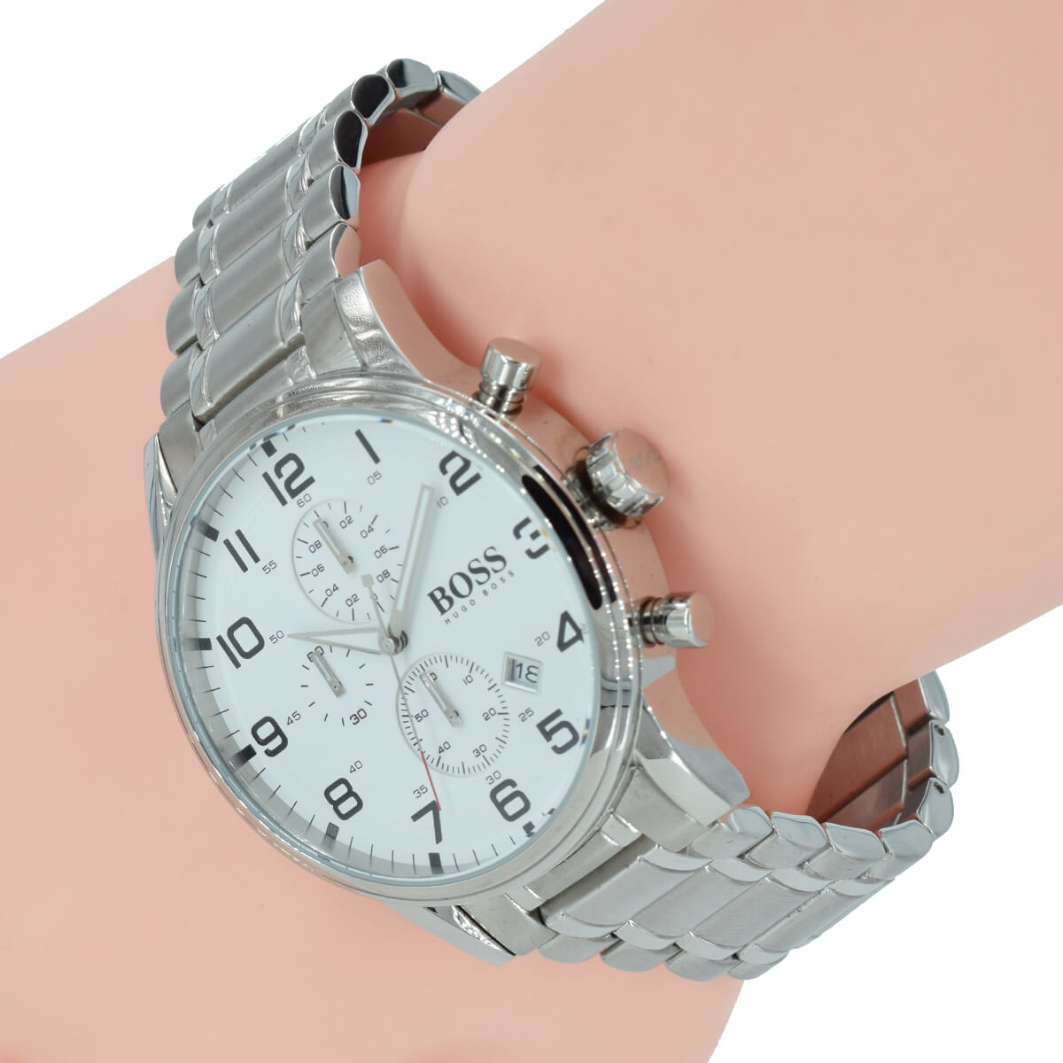 Buy Hugo Boss Mens Quartz Stainless Steel White Dial 44mm Watch - 1513182 in Pakistan