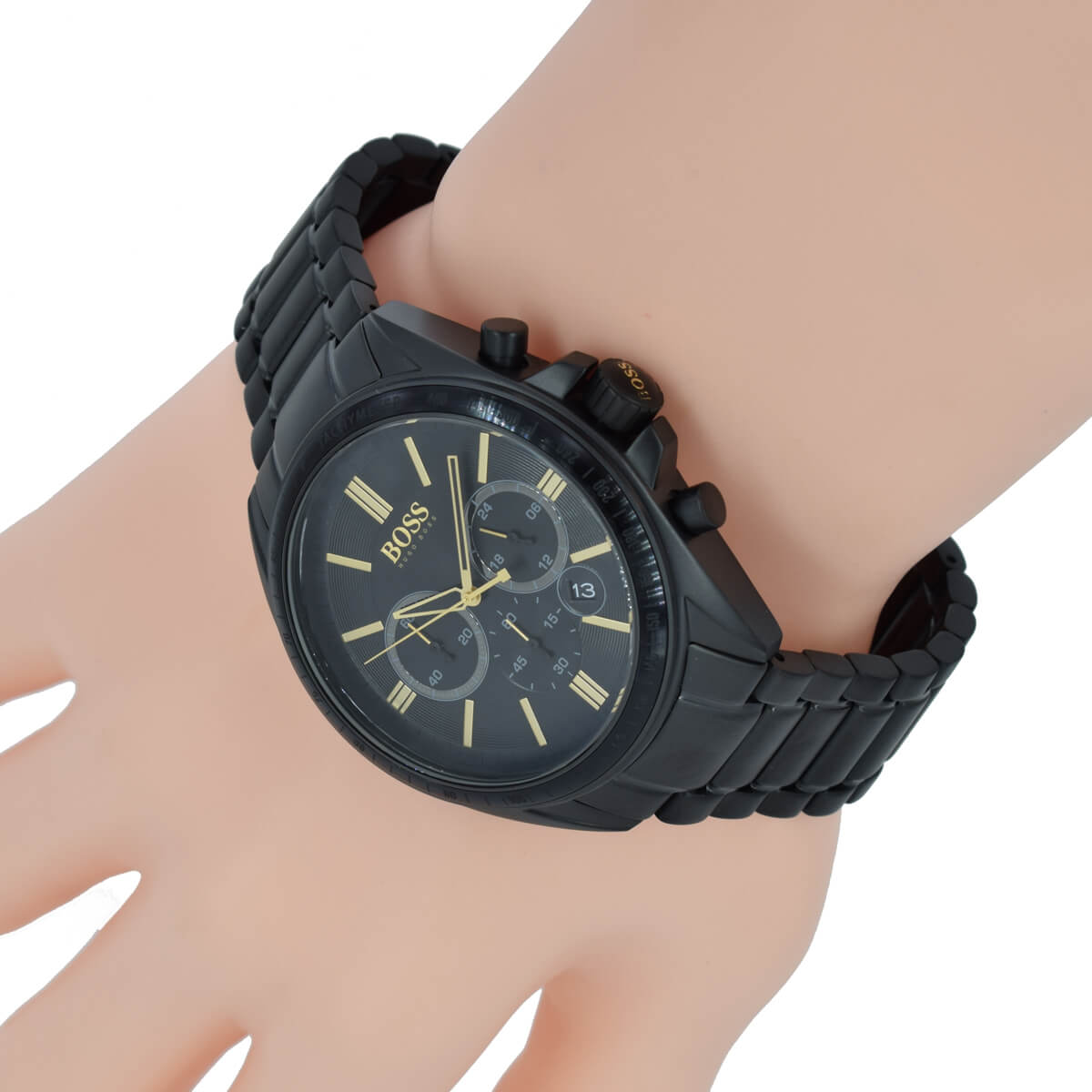 Buy Hugo Boss Mens Chronograph Quartz Stainless Steel Black Dial 45mm Watch - 1513277 in Pakistan