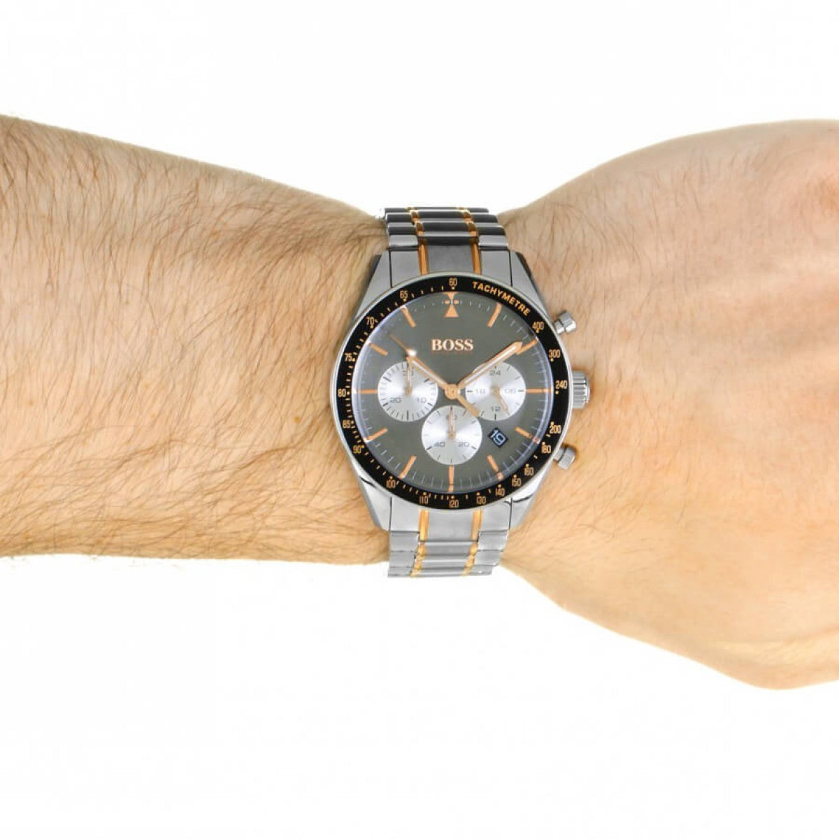 Buy Hugo Boss Mens Chronograph Quartz Stainless Steel Grey Dial 44mm Watch - 1513634 in Pakistan