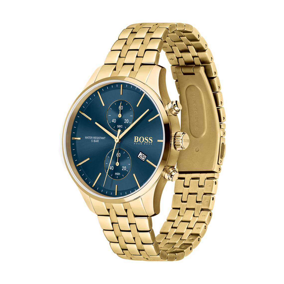 Buy Hugo Boss Mens Chronograph Stainless Steel Blue Dial 42mm Watch - 1513841 in Pakistan