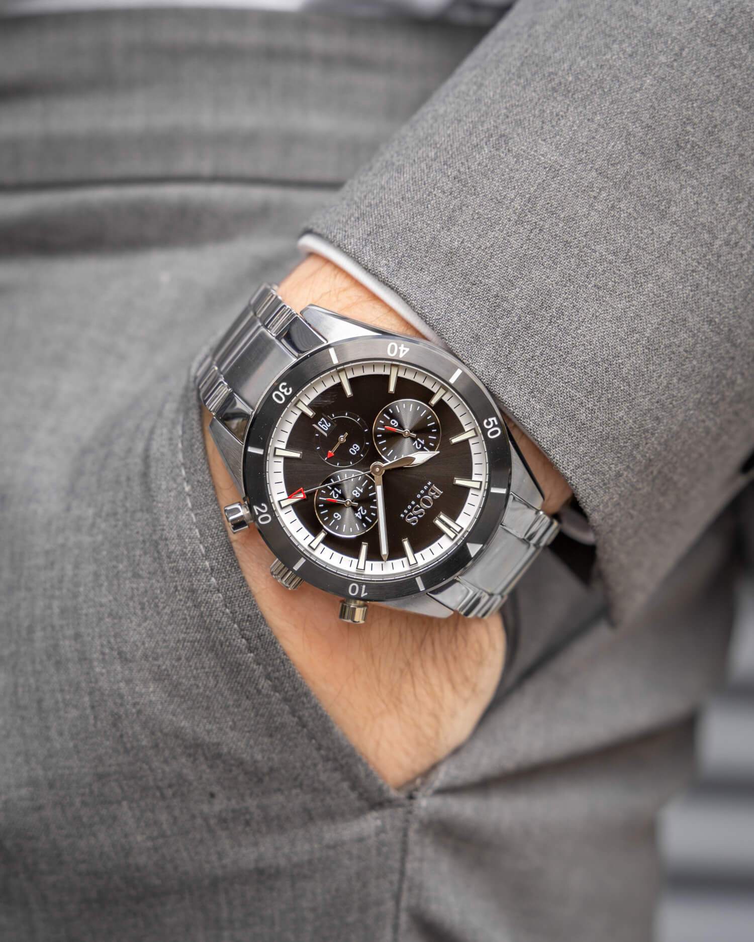 Buy Hugo Boss Mens Quartz Stainless Steel Black Dial 44mm Watch - 1513862 in Pakistan