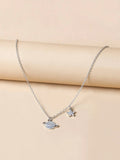 Buy Shein Rhinestone Planet Charm Necklace in Pakistan