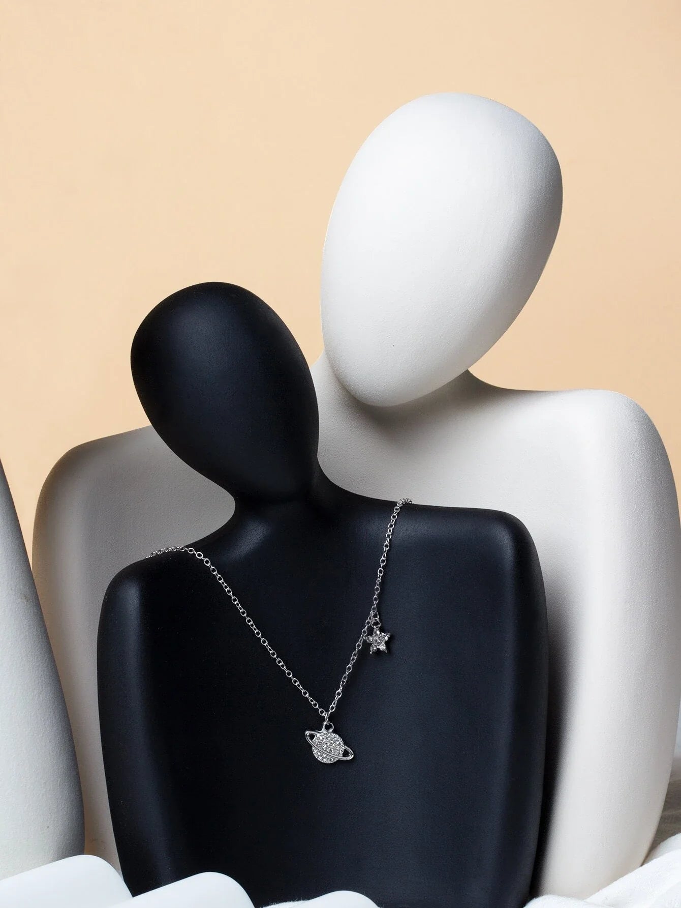 Buy Shein Rhinestone Planet Charm Necklace in Pakistan