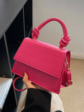 Buy SHEIN Mini Crocodile Embossed Neon Pink Flap Square Bag in Pakistan