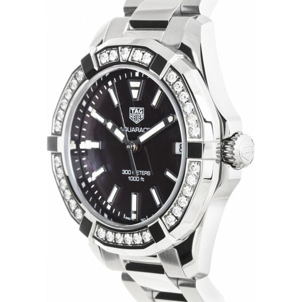 Buy Tag Heuer Aquaracer Black Dial with Diamonds Silver Steel Strap Watch for for Women - WAY131P.BA0748 in Pakistan