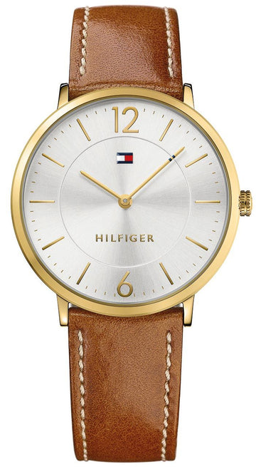 Buy Tommy Hilfiger Ultra Slim Silver Dial Brown Leather Strap Watch for Men - 1710353 in Pakistan