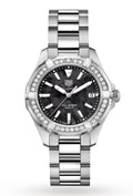 Buy Tag Heuer Aquaracer Black Dial with Diamonds Silver Steel Strap Watch for for Women - WAY131P.BA0748 in Pakistan