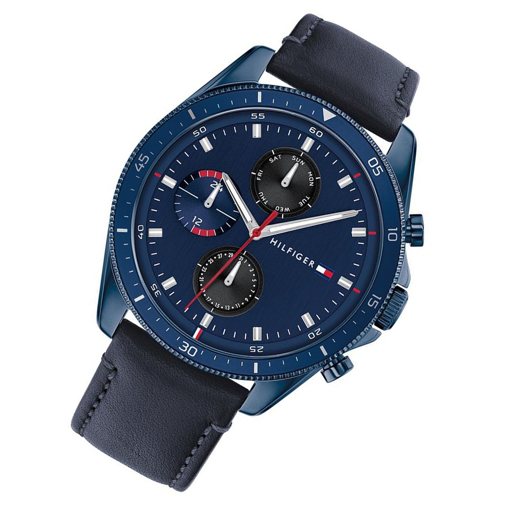 Buy Tommy Hilfiger Parker Blue Dial Blue Leather Strap Watch for Men - 1791839 in Pakistan