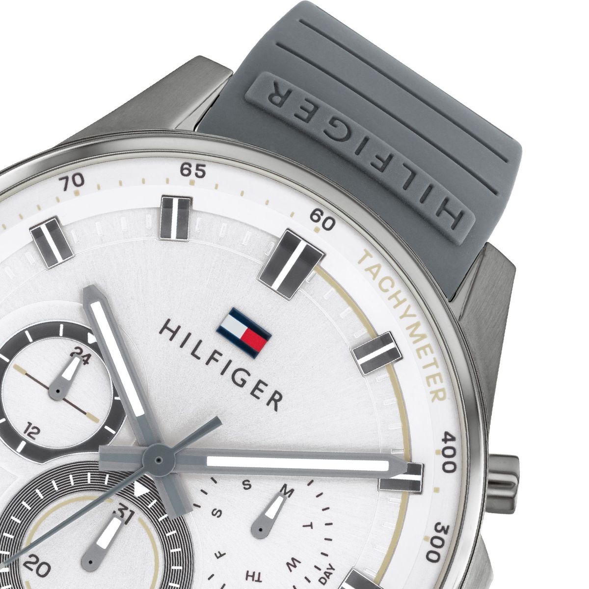Buy Tommy Hilfiger Max White Dial Grey Rubber Strap Watch for Men - 1791972 in Pakistan
