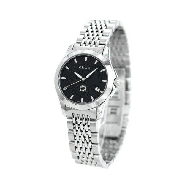 Buy Gucci Women's Swiss Made Quartz Silver Stainless Steel Black Dial 27mm Watch YA1265006 in Pakistan
