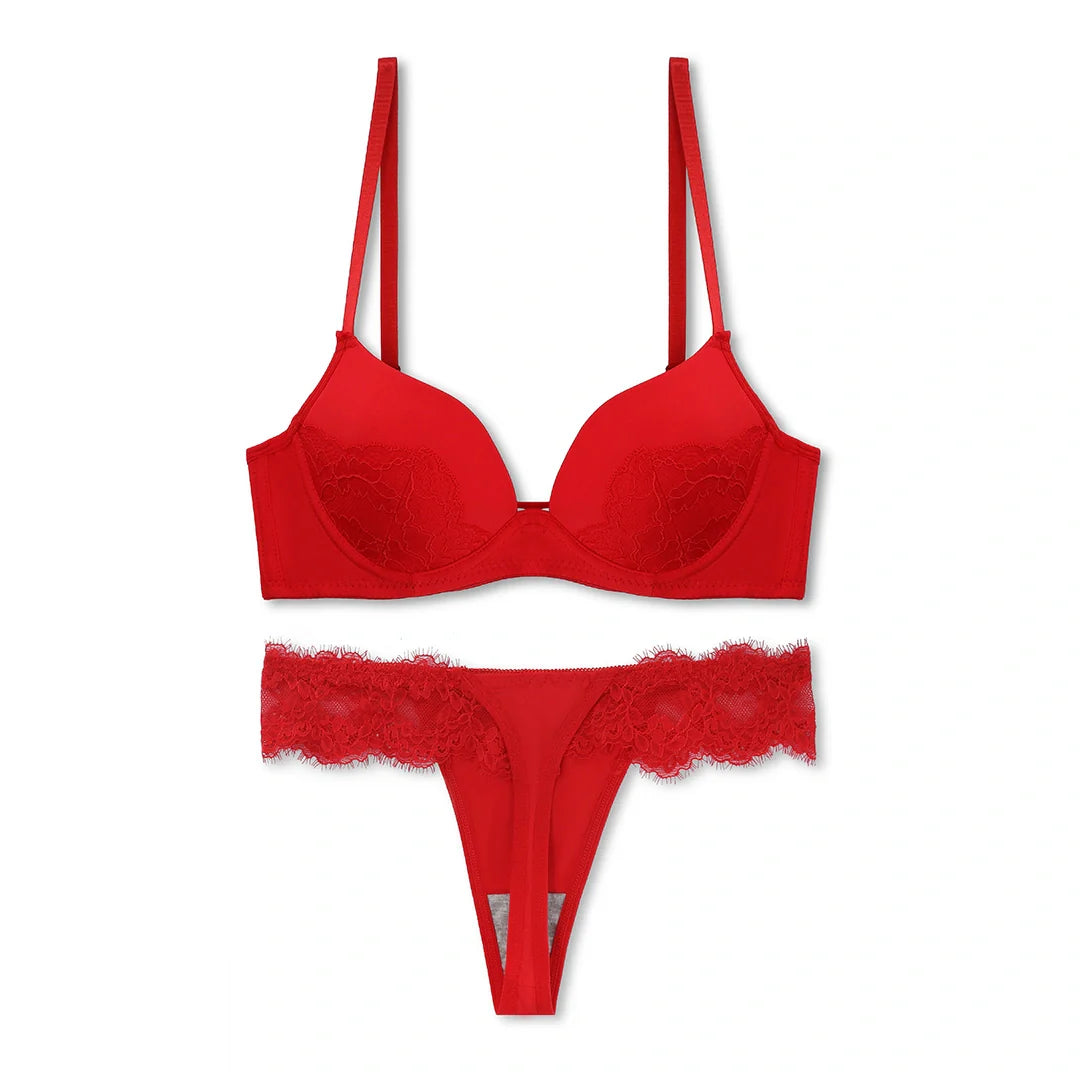 Buy Charming Red Embroidered Padded Bra and Panty Set in Pakistan