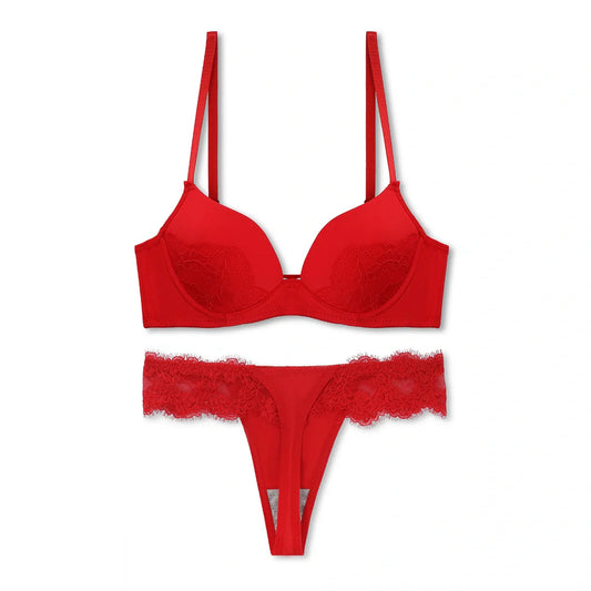 Buy Charming Red Embroidered Padded Bra and Panty Set in Pakistan