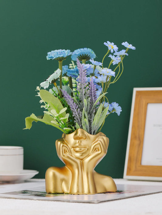 Buy SHEIN Nordic Style Golden Face Shape Flower Vase in Pakistan
