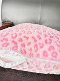 Buy SHEIN 1pc Pink Leopard Pattern Cushion Cover Without Filler, Soft Stretchy Throw Pillow Cover For Household in Pakistan
