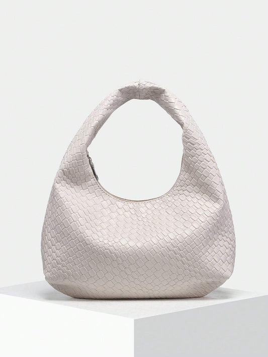 Buy SHEIN 1pc Vintage Minimalist Faux Leather Woven Hobo Shoulder/Underarm Bag, Suitable For Casual Outings, Dates And Commuting in Pakistan