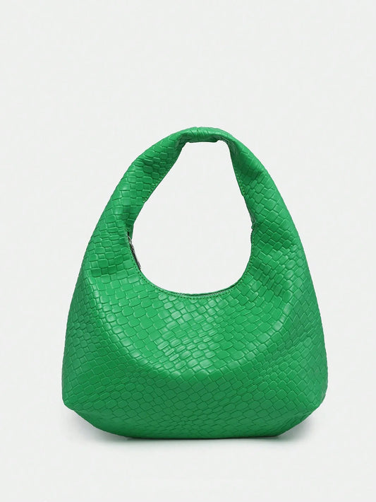 Buy SHEIN 1pc Women Vintage Minimalist Casual Faux Knitted Leather Leopard Print Crossbody Shoulder Bag, Suitable For Outing, Dating, Commuting in Pakistan