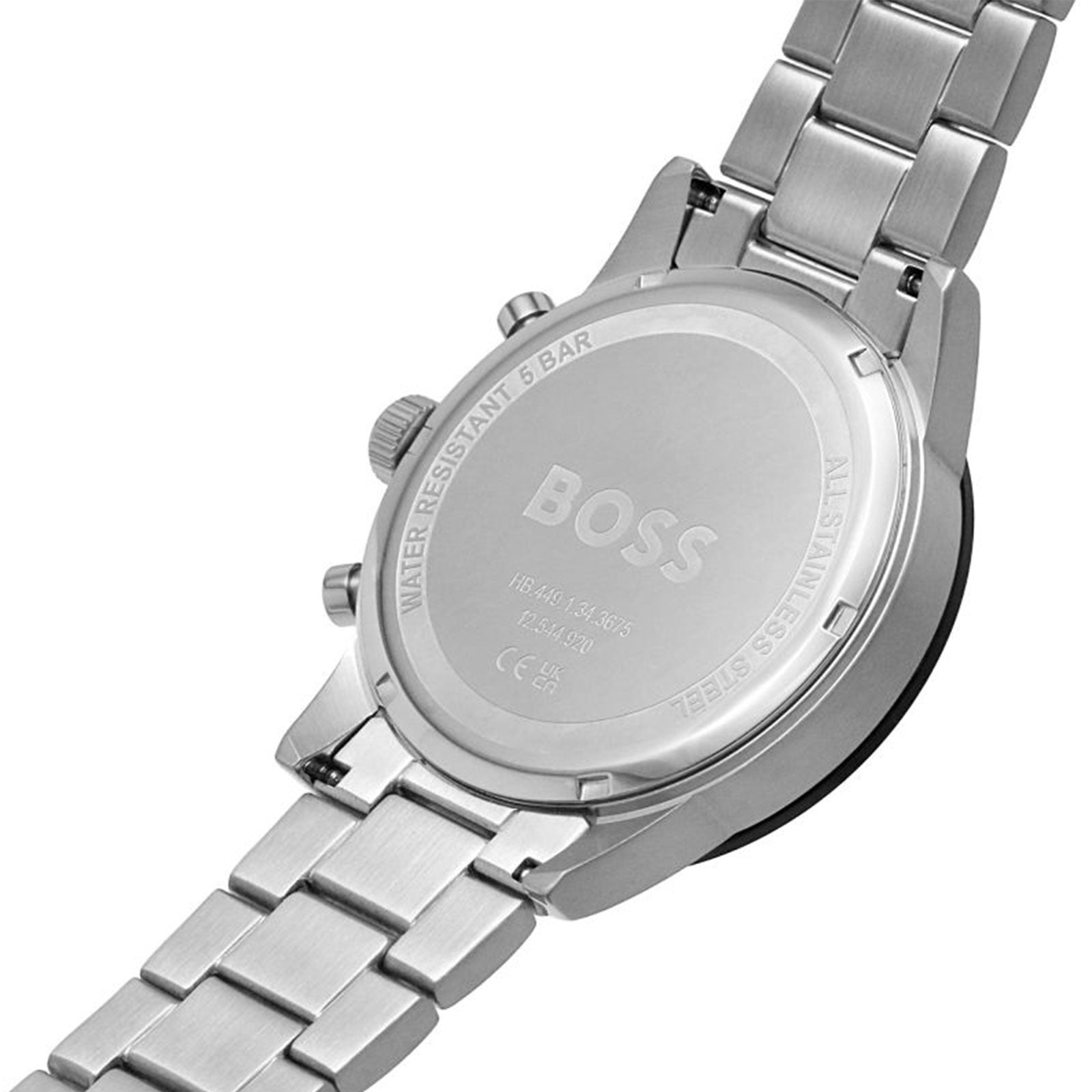 Buy Hugo Boss Mens Allure Chronograph Black Dial Silver Stainless Steel Strap Watch - 1513922 in Pakistan