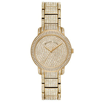 Buy Michael Kors Glitz Gold Diamonds Dial Gold Steel Strap Watch for Women - MK6547 in Pakistan