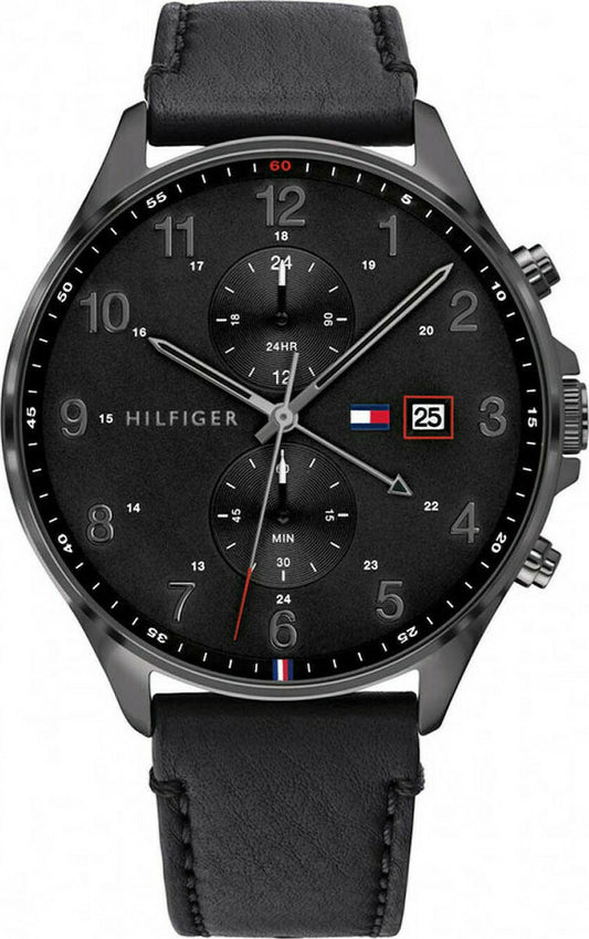 Buy Tommy Hilfiger Mens Quartz Leather Strap Black Dial 44mm Watch - 1791711 in Pakistan