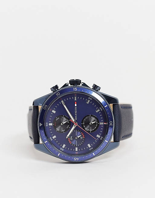 Buy Tommy Hilfiger Parker Blue Dial Blue Leather Strap Watch for Men - 1791839 in Pakistan