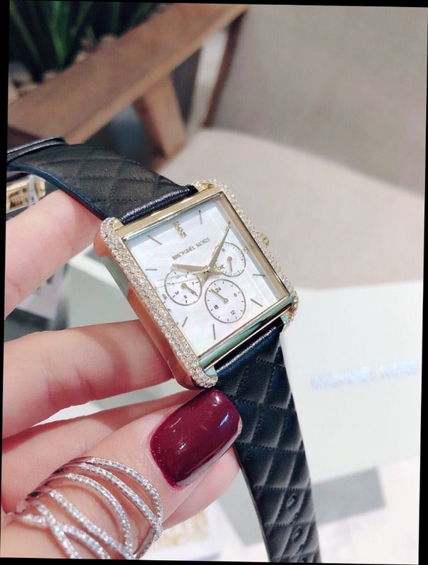 Buy Michael Kors Mother of Pearl Dial Black Leather Strap Watch for Women - Mk2769 in Pakistan