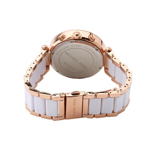 Buy Michael Kors Mini Parker Chronograph White Dial Two Tone Strap Ladies Watch - Mk6261 in Pakistan