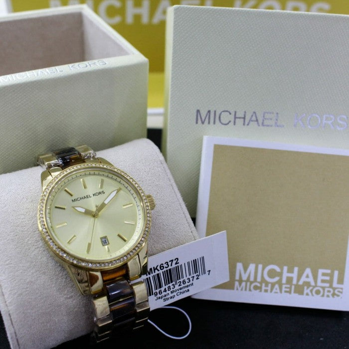 Buy Michael Kors  Gold Dial Two Tone Stainless Steel Women's Watch - Mk6372 in Pakistan