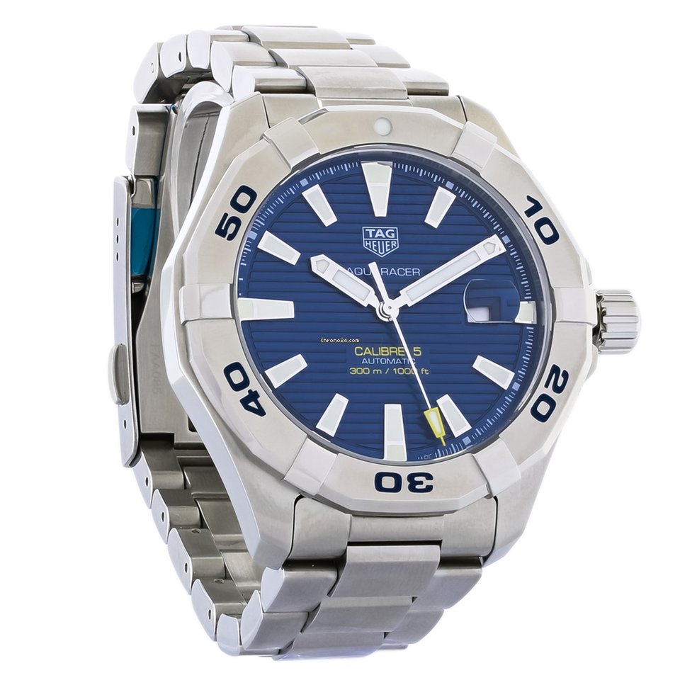 Buy Tag Heuer Aquaracer Blue Dial Silver Steel Strap Watch for Men - WAY2012.BA0927 in Pakistan