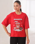 Buy Drop Shoulder Graphic Tee - Go Easy Red in Pakistan