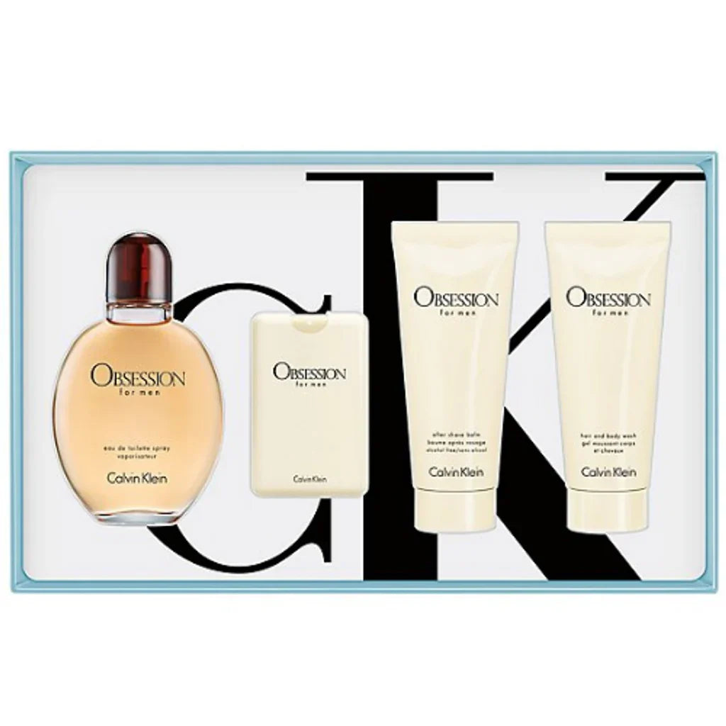 Buy Calvin Klein Obsession Men (Edt 125ml+20mldeo+100mlasb+100mlb/Gel) 4pcs Gift Set in Pakistan