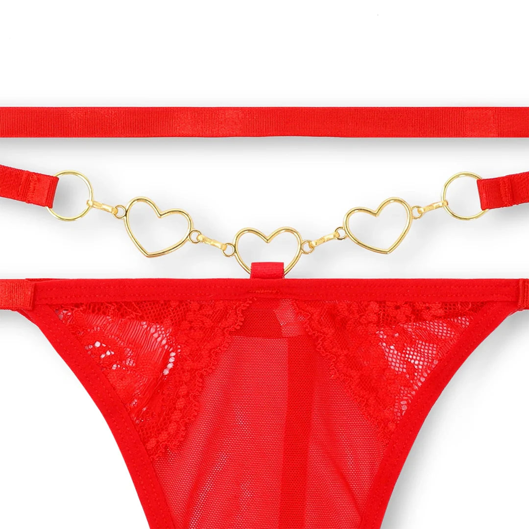 Buy Red Embroidered Non Padded Bra and Panty Set in Pakistan