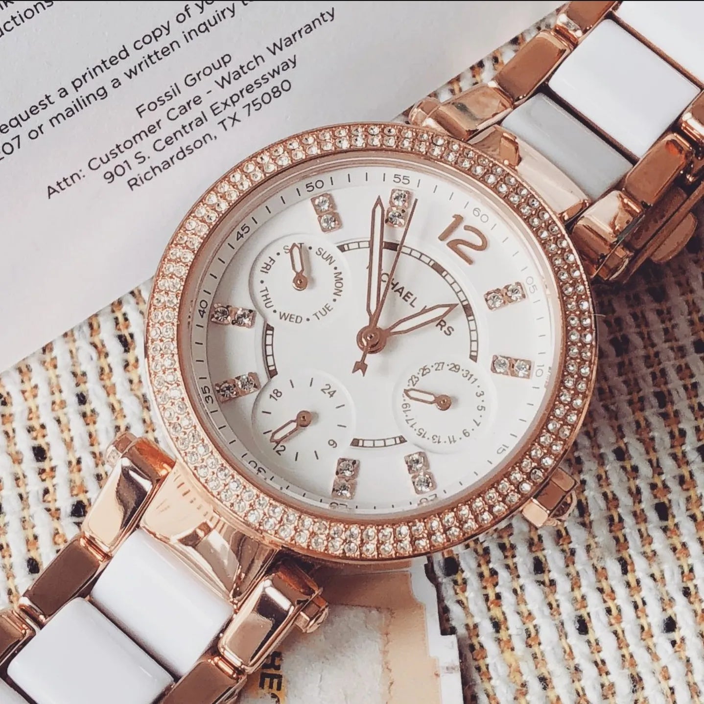 Buy Michael Kors Mini Parker Chronograph White Dial Two Tone Strap Ladies Watch - Mk6261 in Pakistan