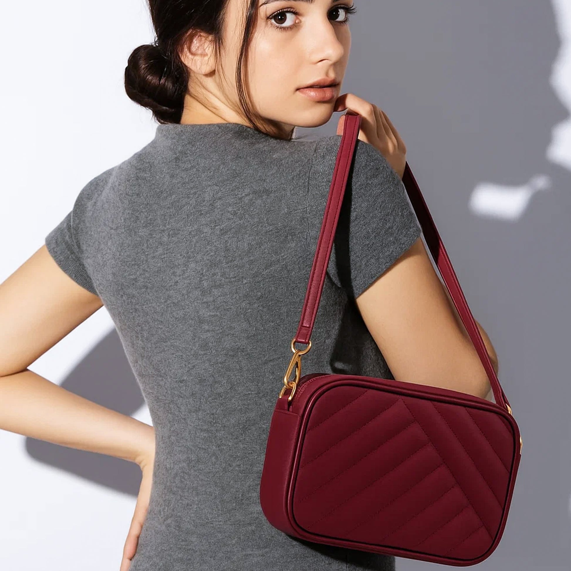 Buy Recta Crossbody Bag - Red Vine in Pakistan