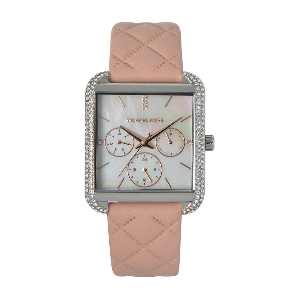 Buy Michael Kors Drew Silver Glitz Mother Of Pearl Dial Pink Leather Watch for Women - Mk2768 in Pakistan