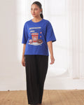 Buy Drop Shoulder Graphic Tee - Go Easy Blue in Pakistan