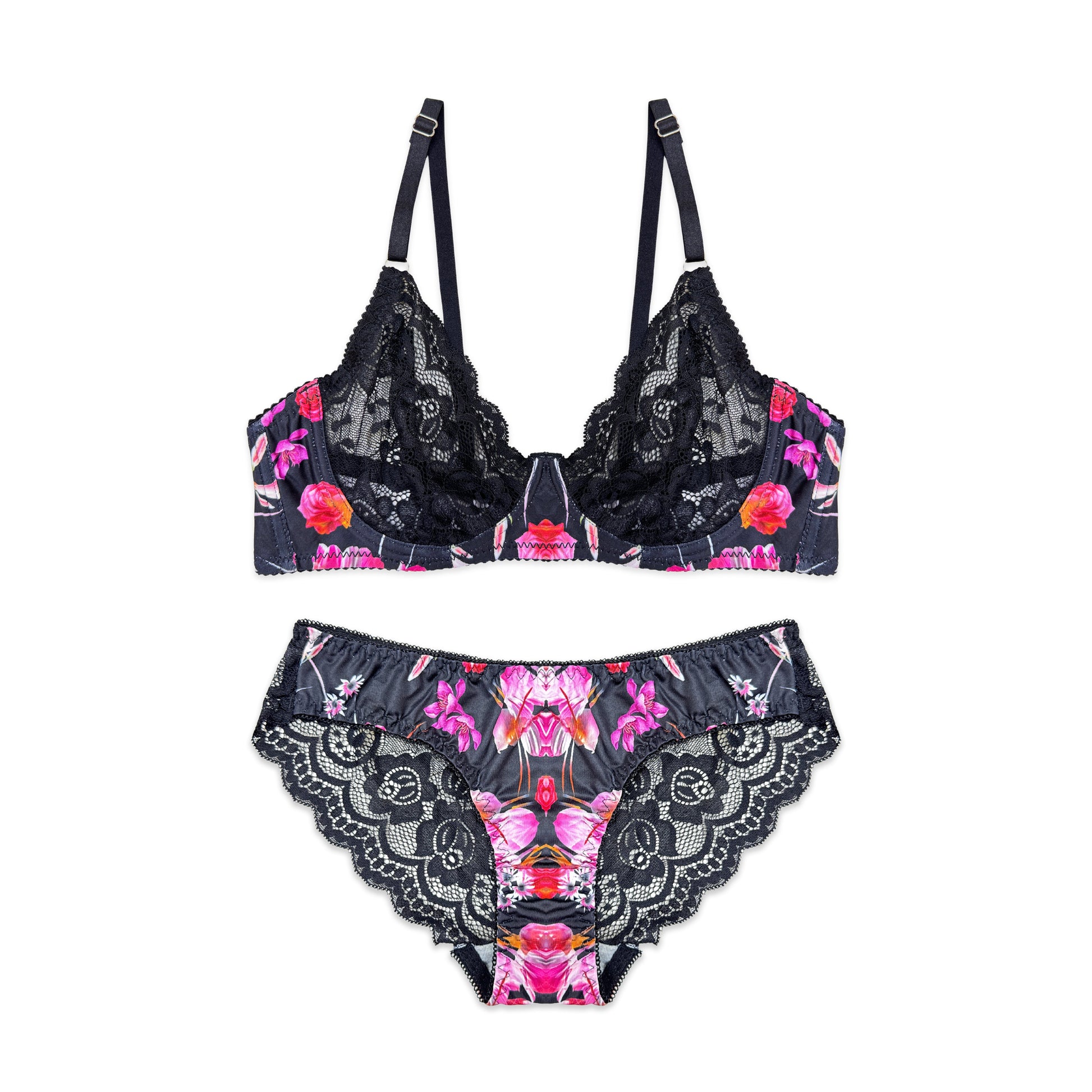 Buy Rose Punch Non Padded Bra and Panty Set in Pakistan