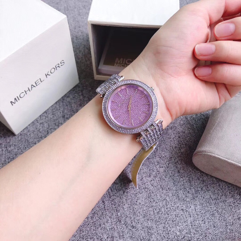 Buy Michael Kors Darci Crystal Set/steel Purple Dial Purple Stainless Steel Strap Watch for Women - Mk3782 in Pakistan