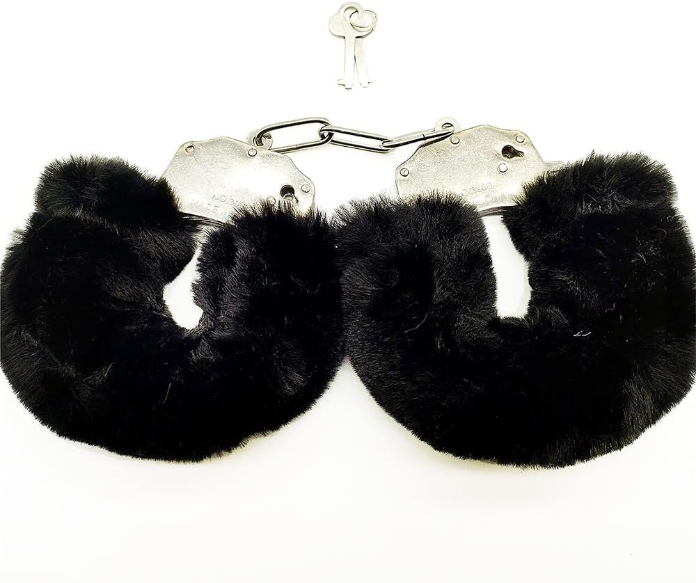 Buy Furry Handcuffs with Keys - Black in Pakistan