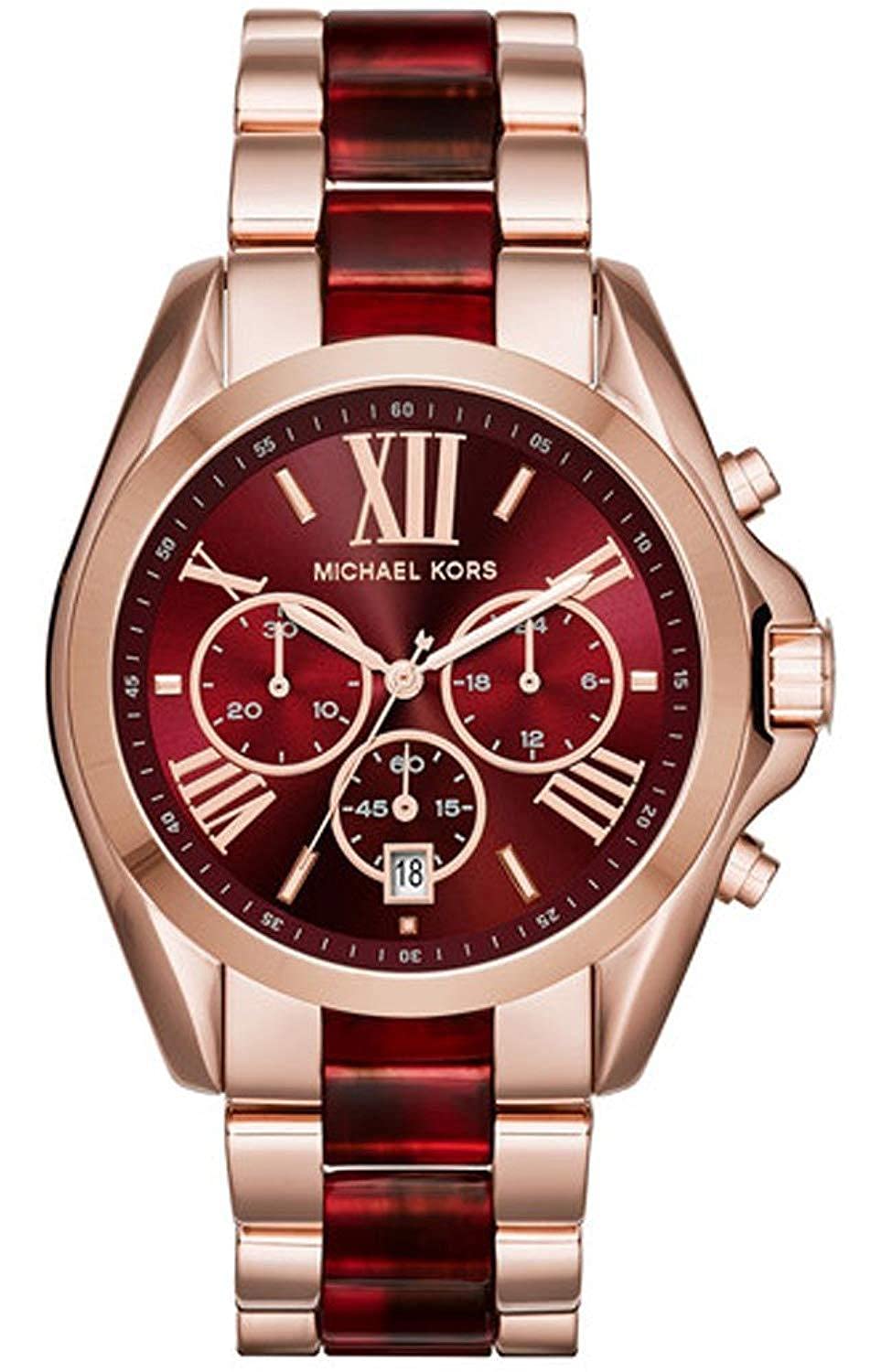 Buy Michael Kors Bradshaw Burgundy Red Chronograph Wrist Watch For Women - Mk6270 in Pakistan
