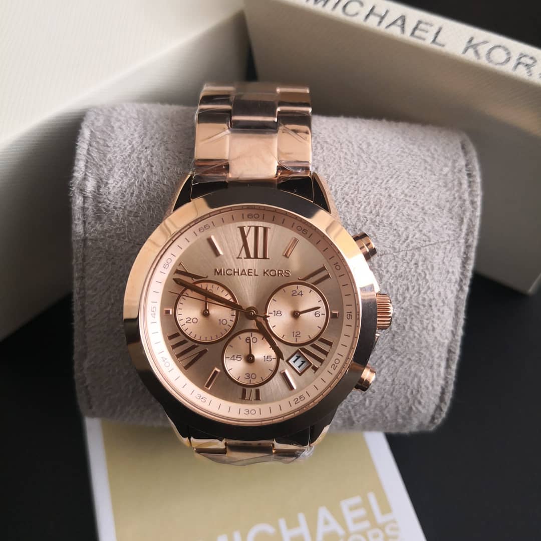 Buy Michael Kors Runway Rose Gold Stainless Steel Rose Gold Dial Chronograph Quartz Watch For Ladies - Mk5778 in Pakistan