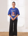 Buy Drop Shoulder Graphic Tee - Go Easy Blue in Pakistan
