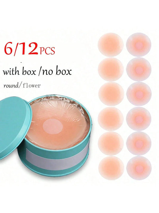 Buy SHEIN 6pcs/12pcs Reusable Silicone Breast Petals, Invisible Bra Free, No Show Nipple Covers For Women in Pakistan