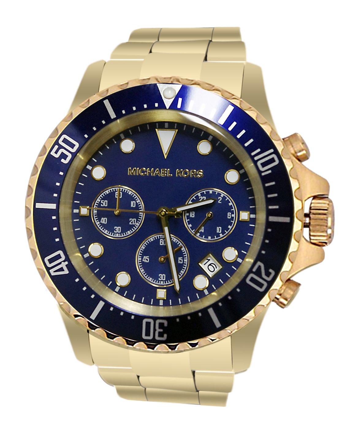 Buy Michael Kors Mens Gold Stainless Steel Blue Dial 45mm Watch - Mk8267 in Pakistan